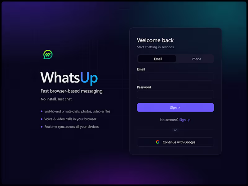 Cover image for WhatsUp — Modern Browser-Based Chat