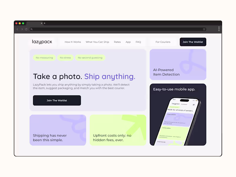 Cover image for LazyPack | UX/UI Design for a Pre-Launch AI Startup