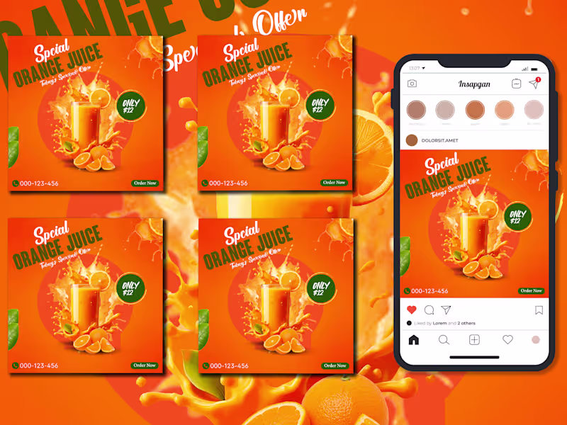 Cover image for Social Media Orange Juice Post Design