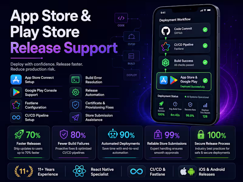 Cover image for App Store & Play Store Release Support