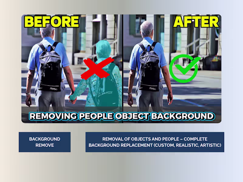 Cover image for I will remove objects, people, background in Photoshop