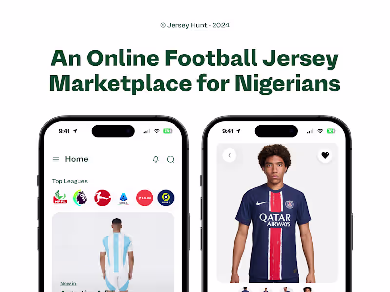 Cover image for JerseyHunt App | Mobile App Design