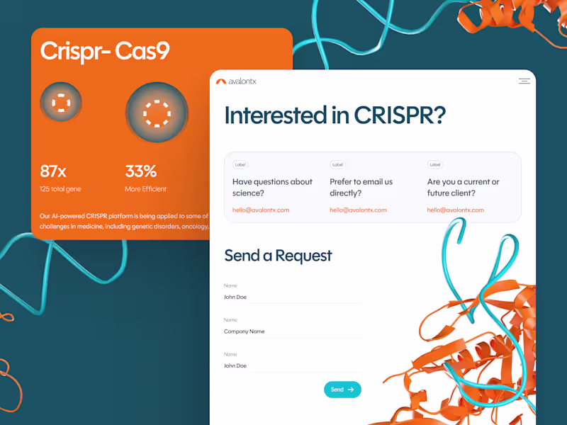 Cover image for avalontx: AI CRISPR Gene Editing - Biotech Therapeutic UIUX