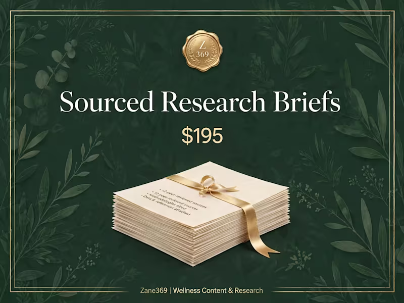 Cover image for Sourced research briefs for wellness launches and campaigns