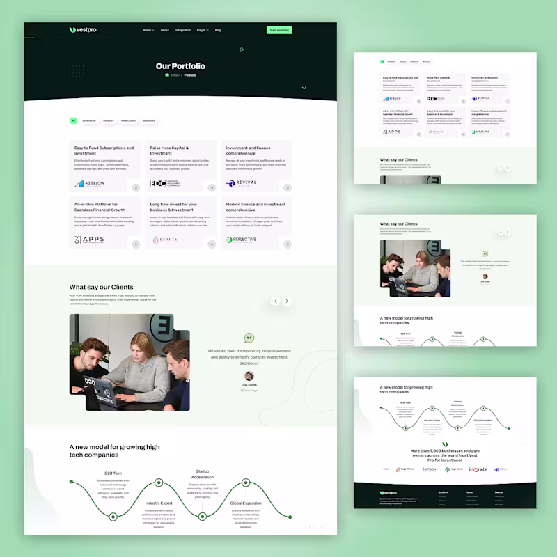 Cover image for Investment Portfolio Website UI/UX Design – Vestpro