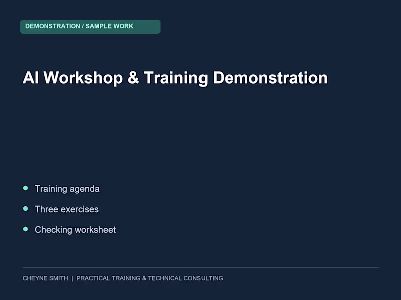 Cover image for AI Workshop & Training Demonstration