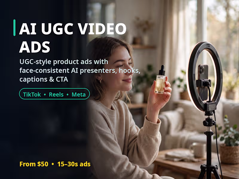 Cover image for AI UGC Product Video Ad for TikTok, Reels & Meta