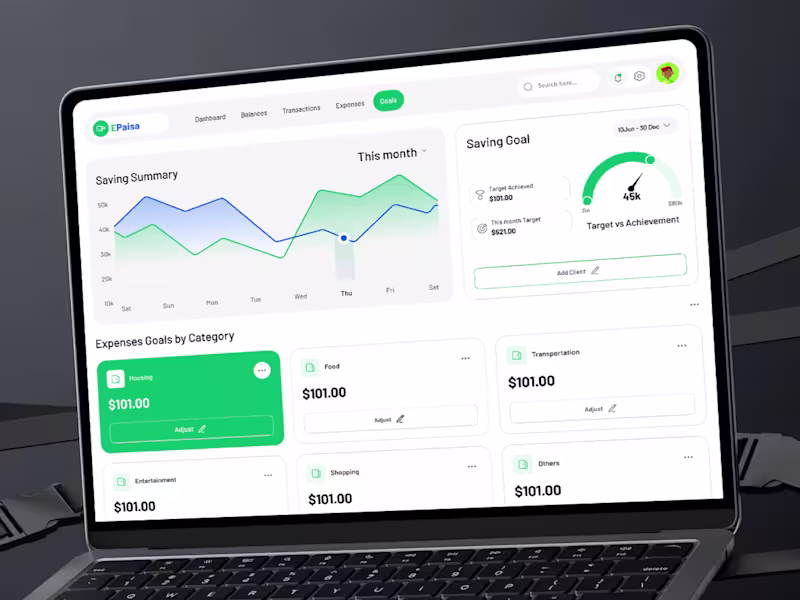Cover image for Finance Dashboard UI Design