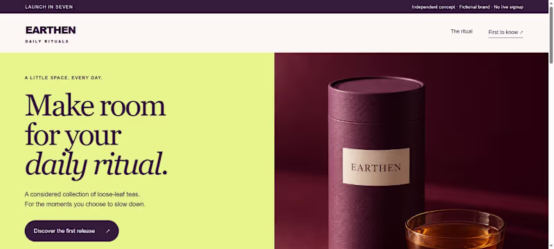 Cover image for EARTHEN — Prelaunch Commerce & Signup Concept