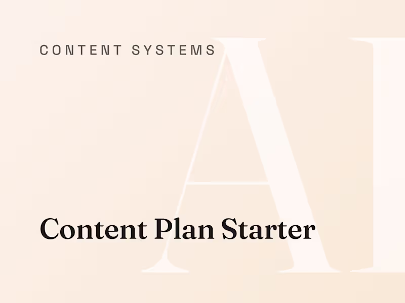 Cover image for Content Plan Starter: Ideas to Drafts on a Calendar