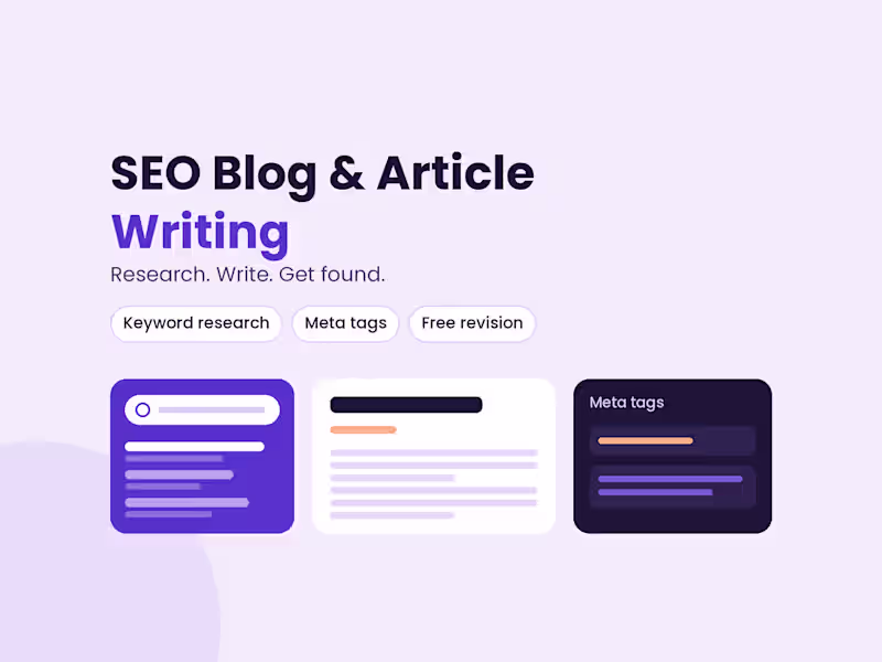 Cover image for SEO Blog & Article Writing for Your Website