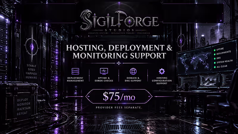 Cover image for Hosting, Deployment & Monitoring Support