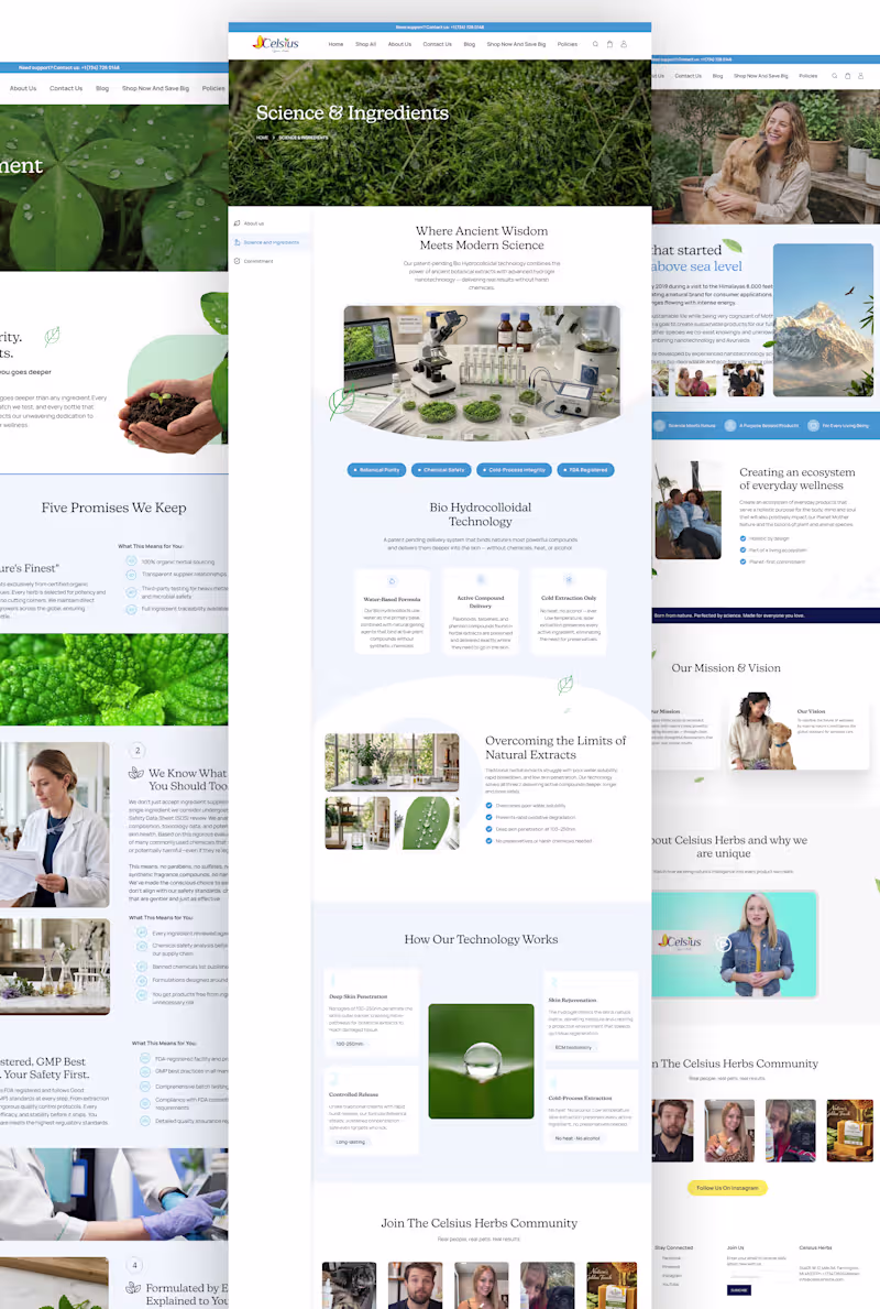 Cover image for Celsius Herbs, Natural Wellness Website