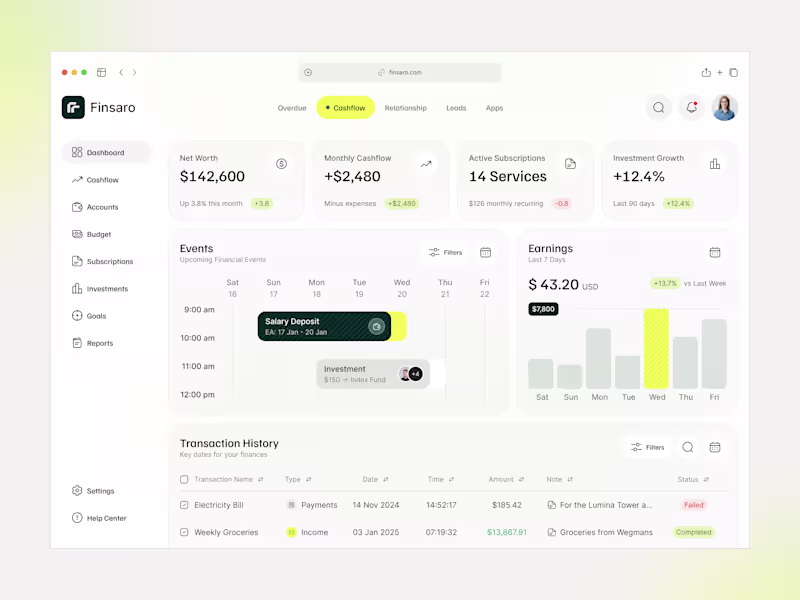 Cover image for Finsaro — Modern Finance Dashboard for Smarter Business Control