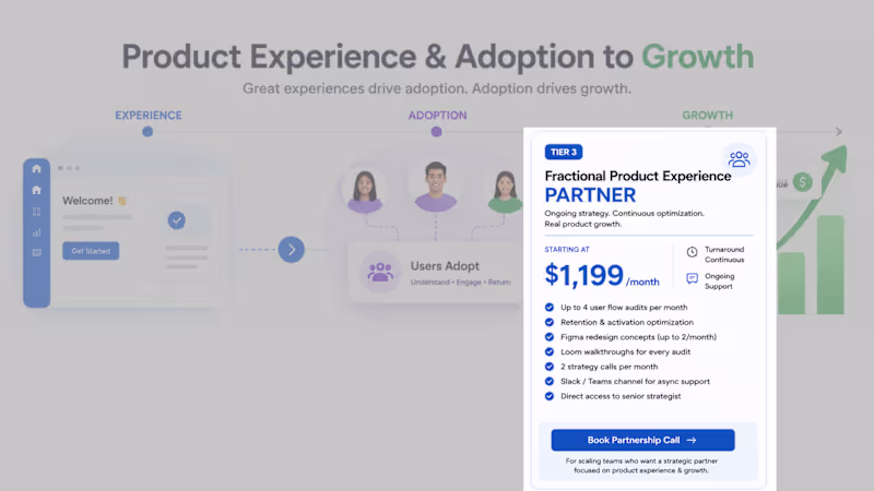 Cover image for Tier 3: Fractional Product Experience Partner (Growth Retainer)