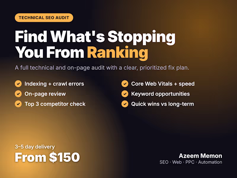 Cover image for SEO Audit + Fixes