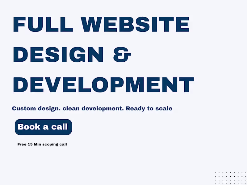 Cover image for Full website design & development