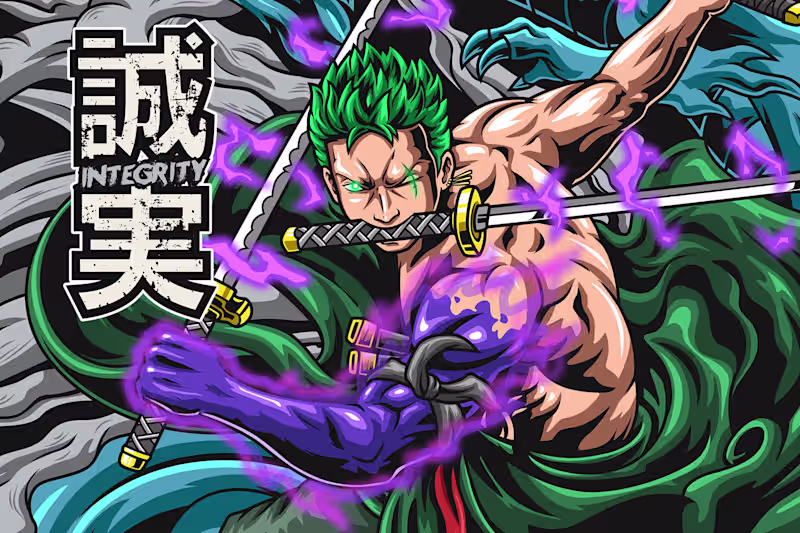 Cover image for Roronoa Zoro artwork Tshirt design