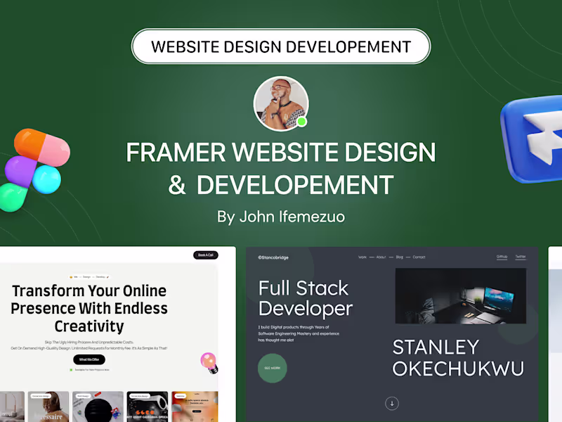 Cover image for FRAMER WEBSITE DESIGN &  DEVELOPEMENT