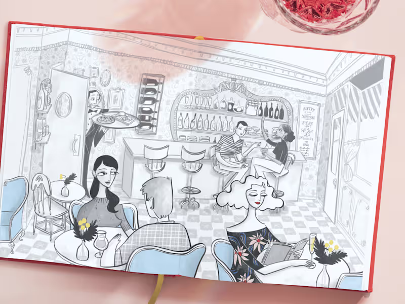 Cover image for Parisian-Inspired Book Cover + Interior Illustrations