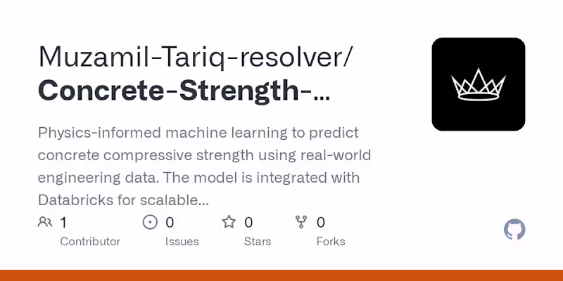 Cover image for Machine Learning Model for Concrete Strength Prediction
