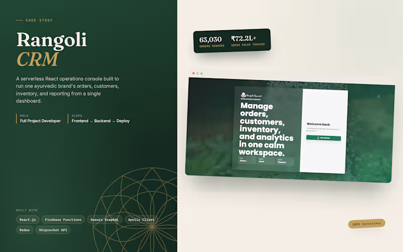 Cover image for Rangoli CRM - Serverless React