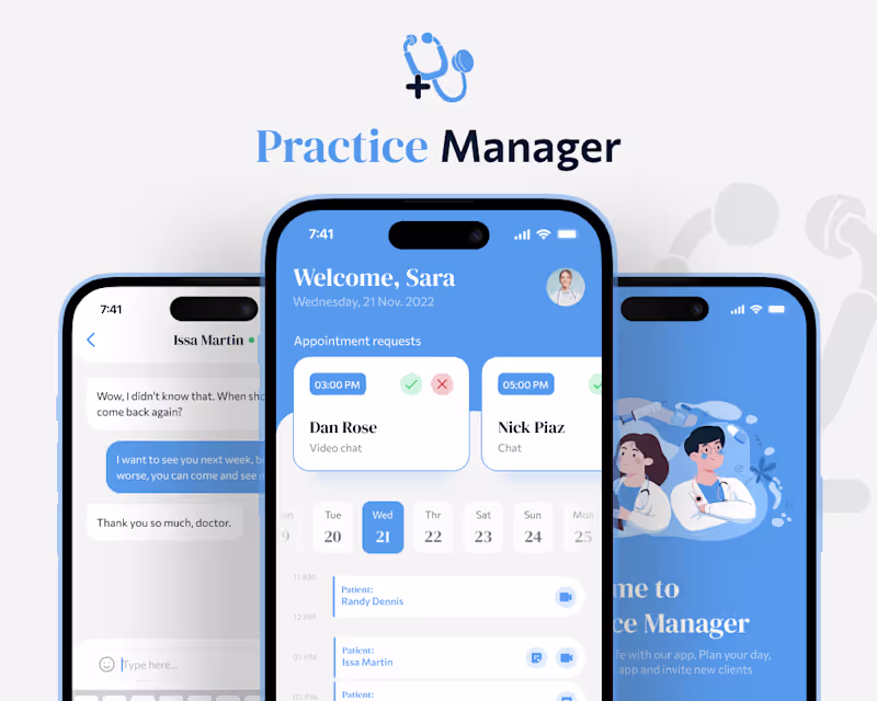 Cover image for Practice Manager — Medical Billing & Autopay (Flutter, Firebase)