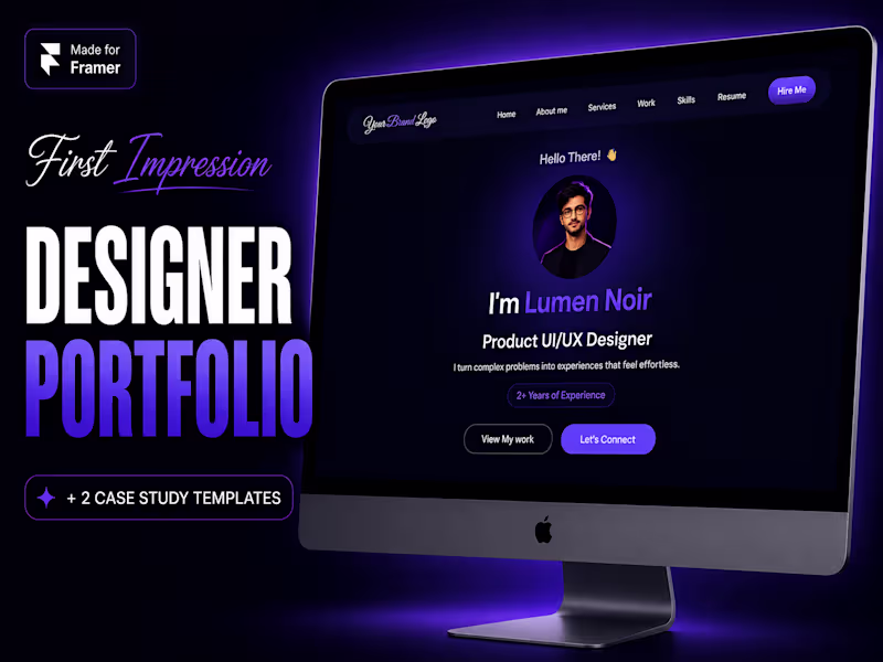Cover image for A premium dark-mode Framer portfolio