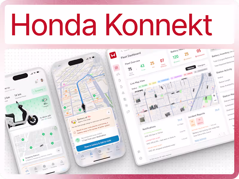 Cover image for Honda Konnekt | Rider App & Fleet Management Platform