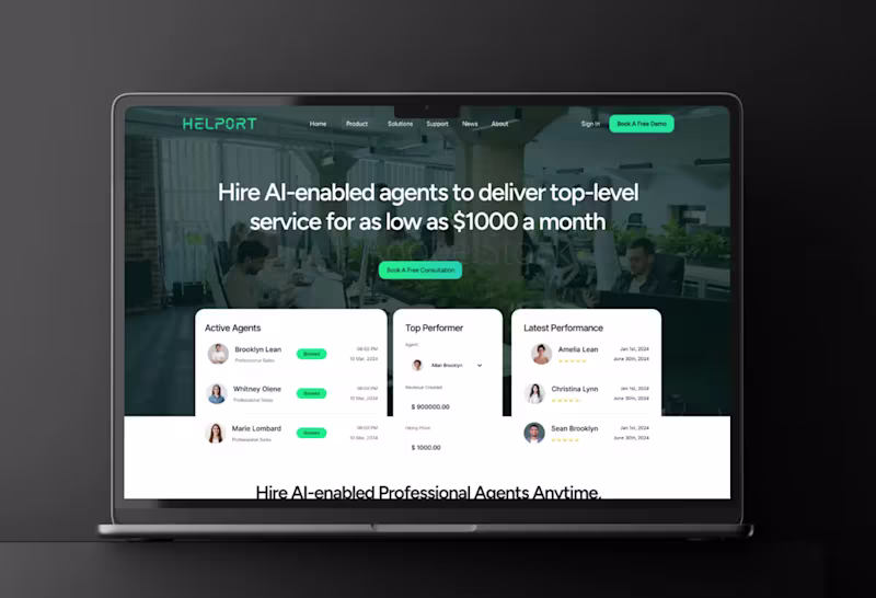 Cover image for Helport - Redesigning an application & website for a NASDAQ IPO