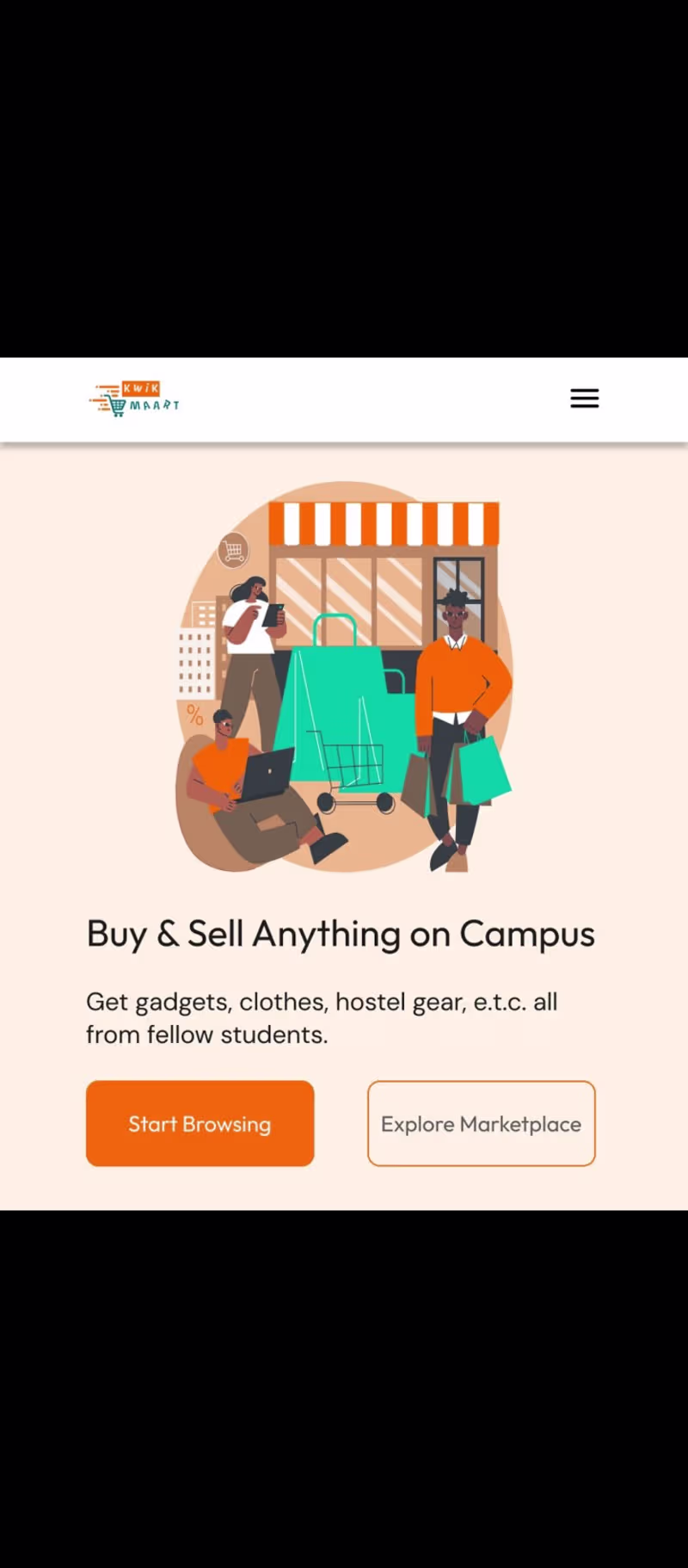 Cover image for I designed a hero section for online marketplace where unive...