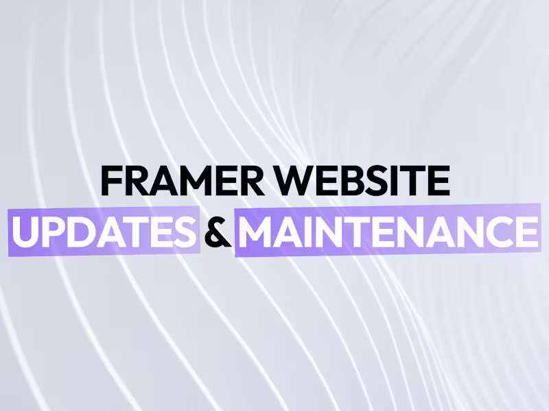 Cover image for Edits to an existing Framer Site