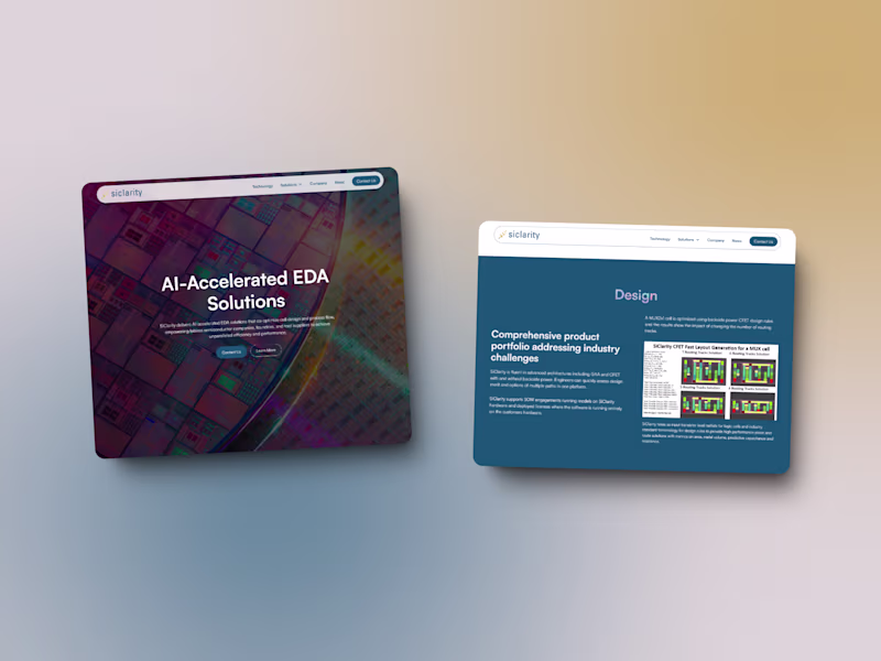 Cover image for Website Design for SiClarity - AI-accelerated EDA software
