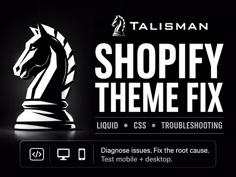 Cover image for Shopify Theme & Storefront Quick Fix