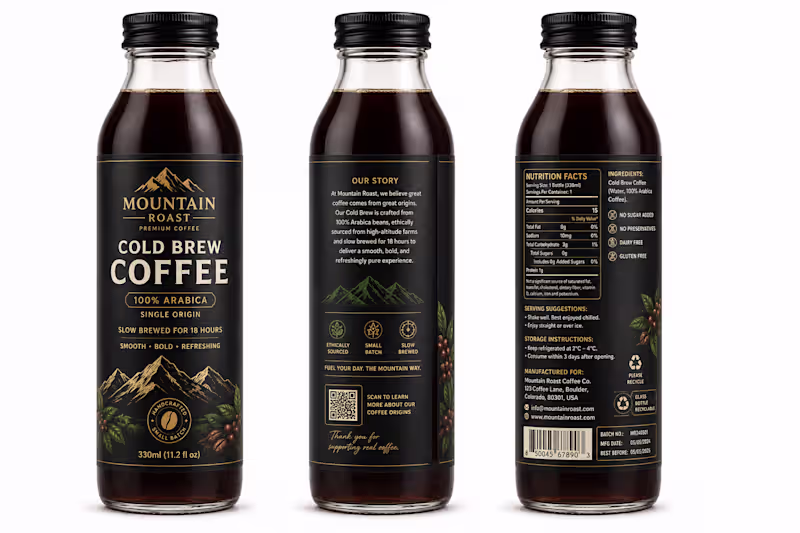 Cover image for Designed a premium bottle label