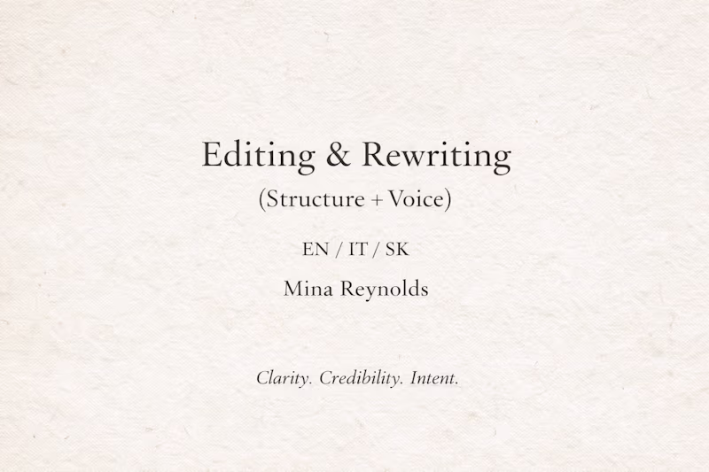 Cover image for Editing & Rewriting (Structure + Voice)