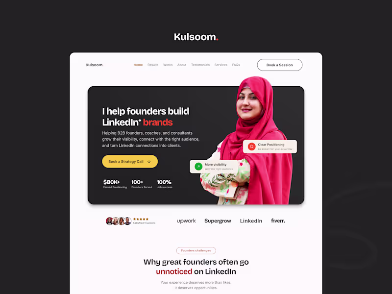 Cover image for Kulsoom Branding and Landing Page Design