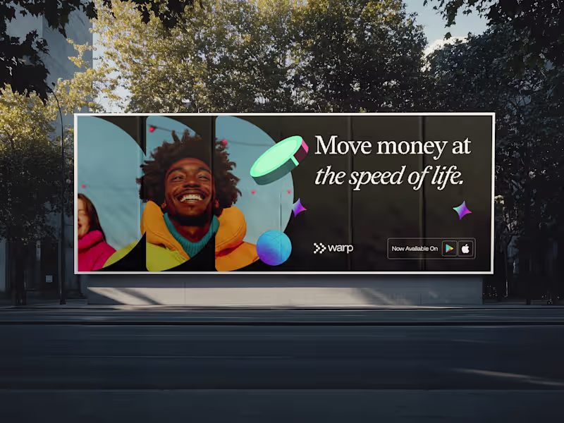 Cover image for Warp — Emotion-Driven Branding for a Web3 Fintech