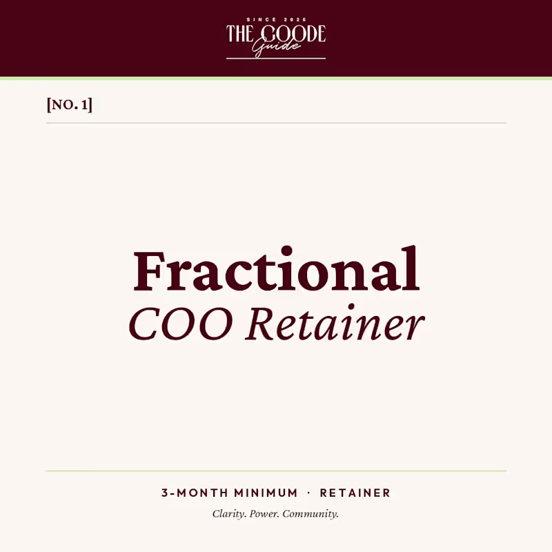 Cover image for FRACTIONAL COO RETAINER