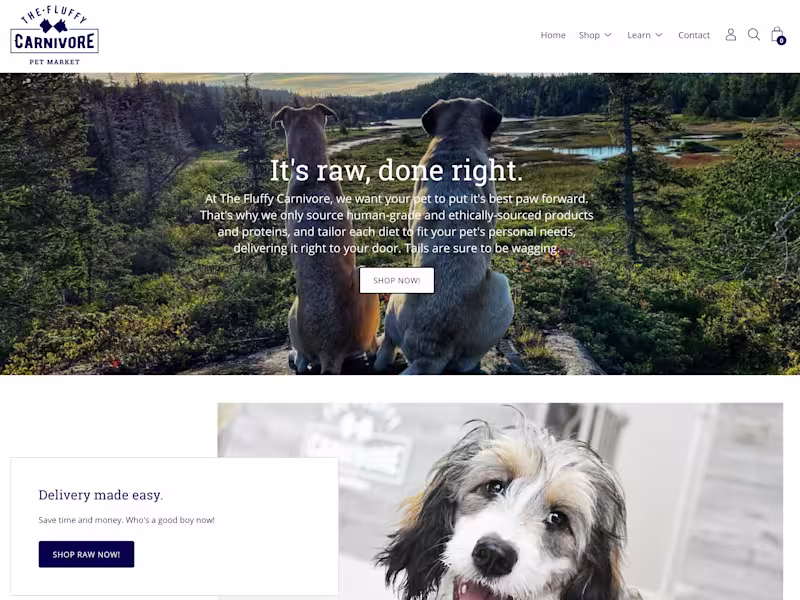 Cover image for The Fluffy Carnivore - Custom Shopify Theme Development