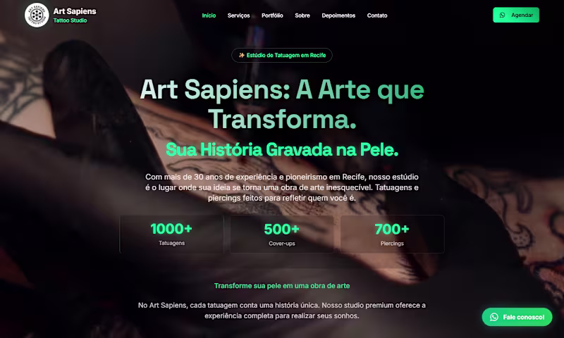 Cover image for Art Sapiens - Tattoo Studio Website
