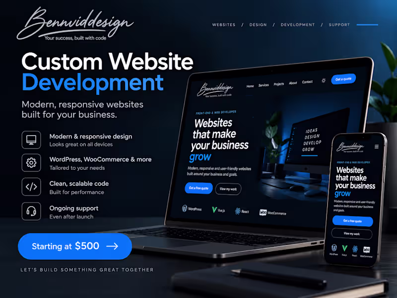 Cover image for Custom Website Development for Your Business