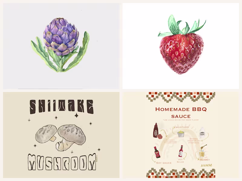 Cover image for Food & Ingredient Illustrations for Packaging and Ecommerce