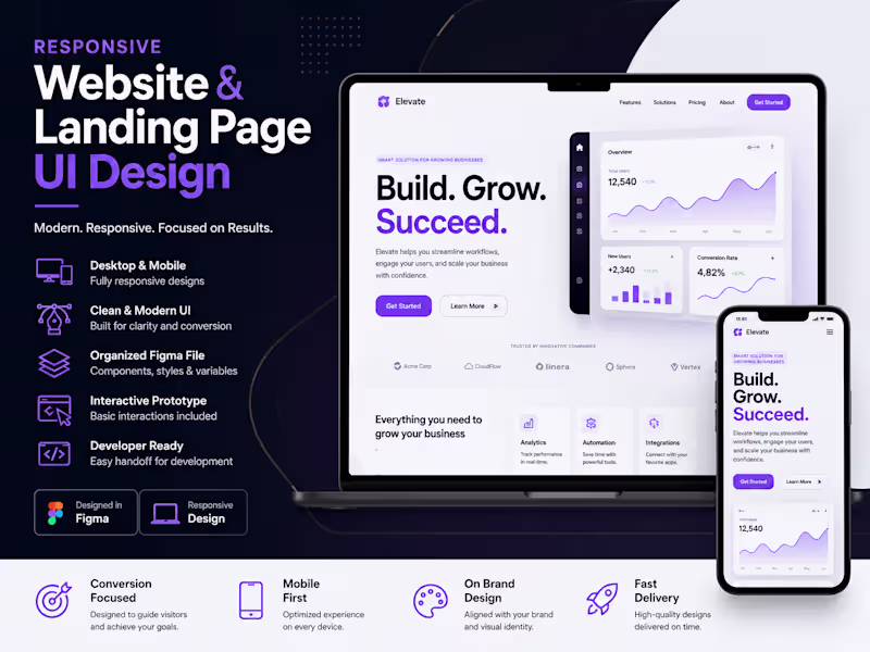 Cover image for Responsive Website & Landing Page UI Design