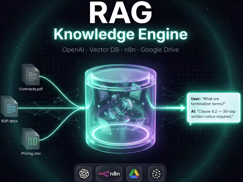 Cover image for RAG Agent Automation with n8n and Vector Database