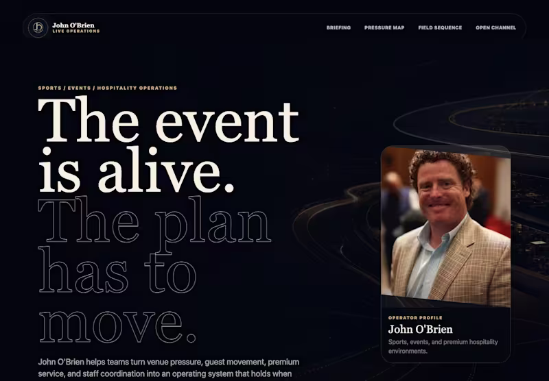 Cover image for John O'Brien Live Operations: Client Website