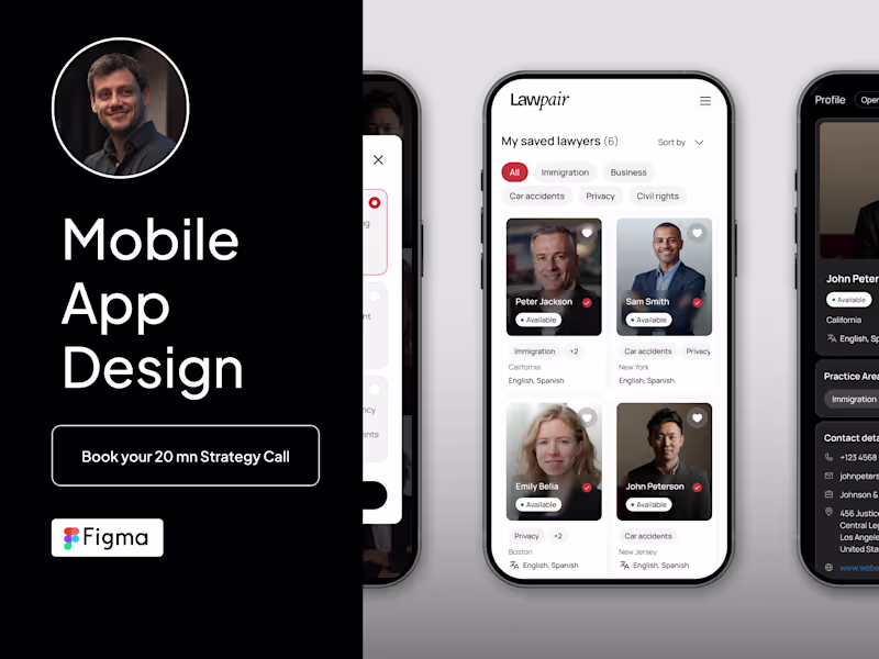 Cover image for Mobile & Web App Design, UX/UI