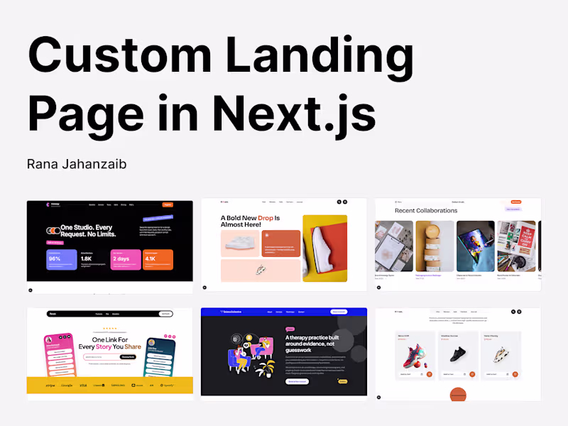 Cover image for Custom Landing Page in Next.js & Tailwind