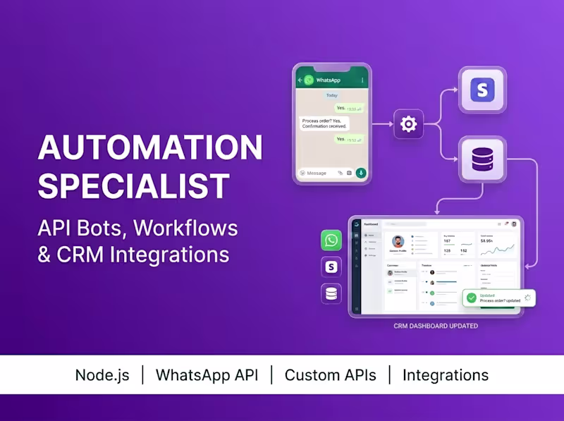 Cover image for Business Automation Specialist, APIs Bots and Workflows