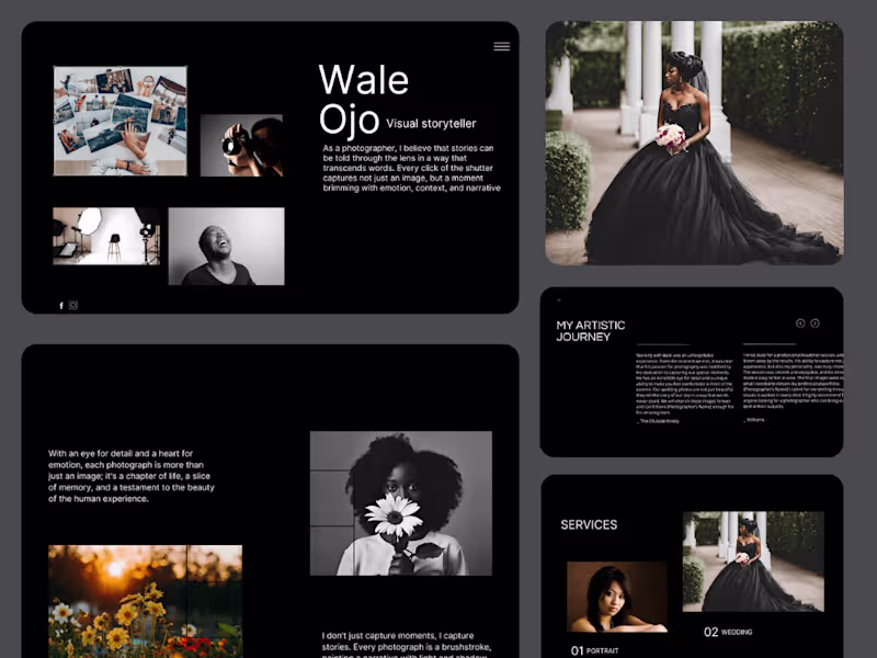 Cover image for Portfolio website for a visual storyteller